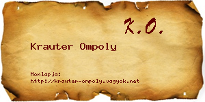 Krauter Ompoly névjegykártya